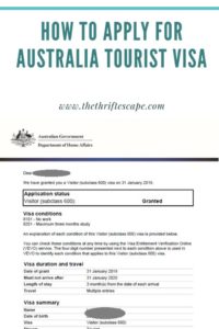 visa australia tourist uk